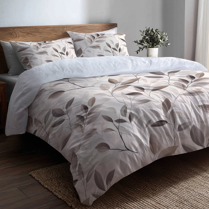 Floral Duvet Cover Set of 5 - Muted Meadow Bedding And Throw Pillow Set