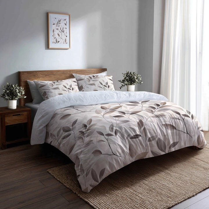Floral Duvet Cover Set of 5 - Muted Meadow Bedding And Throw Pillow Set