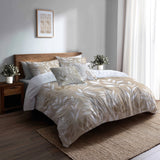 Country / Farmhouse Bedding Set of 5 - Muted Fern Meadow Duvet Cover And Throw Cushion Set