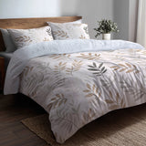 Floral Bedding Set 5 Pcs - Muted Fern Meadow Duvet Cover And Throw Pillow Set