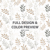 Floral Bedding Set 5 Pcs - Muted Fern Meadow Duvet Cover And Throw Pillow Set