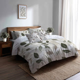 Country / Farmhouse Bedding Set of 5 - Muted Meadow Duvet Cover And Throw Pillow Set