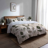 Country / Farmhouse Bedding Set of 5 - Muted Meadow Duvet Cover And Throw Pillow Set