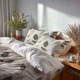 Country / Farmhouse Bedding Set of 5 - Muted Meadow Duvet Cover And Throw Pillow Set