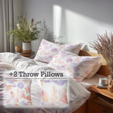 Floral Duvet Cover Set of 5 - Dream Petals Bedding And Throw Pillow Set