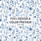 Floral Bedding Set 5 Pcs - Blue Meadow Duvet Cover And Throw Pillow Set