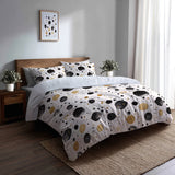 Abstract Duvet Cover Set of 5 - Black And Gold Bubble Bedding And Throw Pillow Set