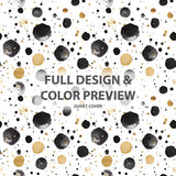 Abstract Duvet Cover Set of 5 - Black And Gold Bubble Bedding And Throw Pillow Set