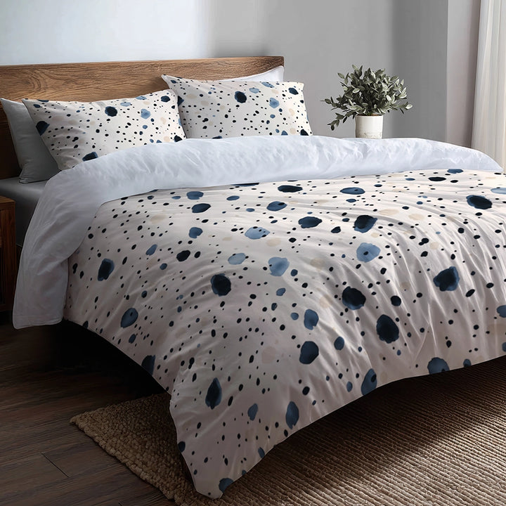 Modern Bedding Set - Blue And Cream Bubble Duvet Cover And Cushion Set