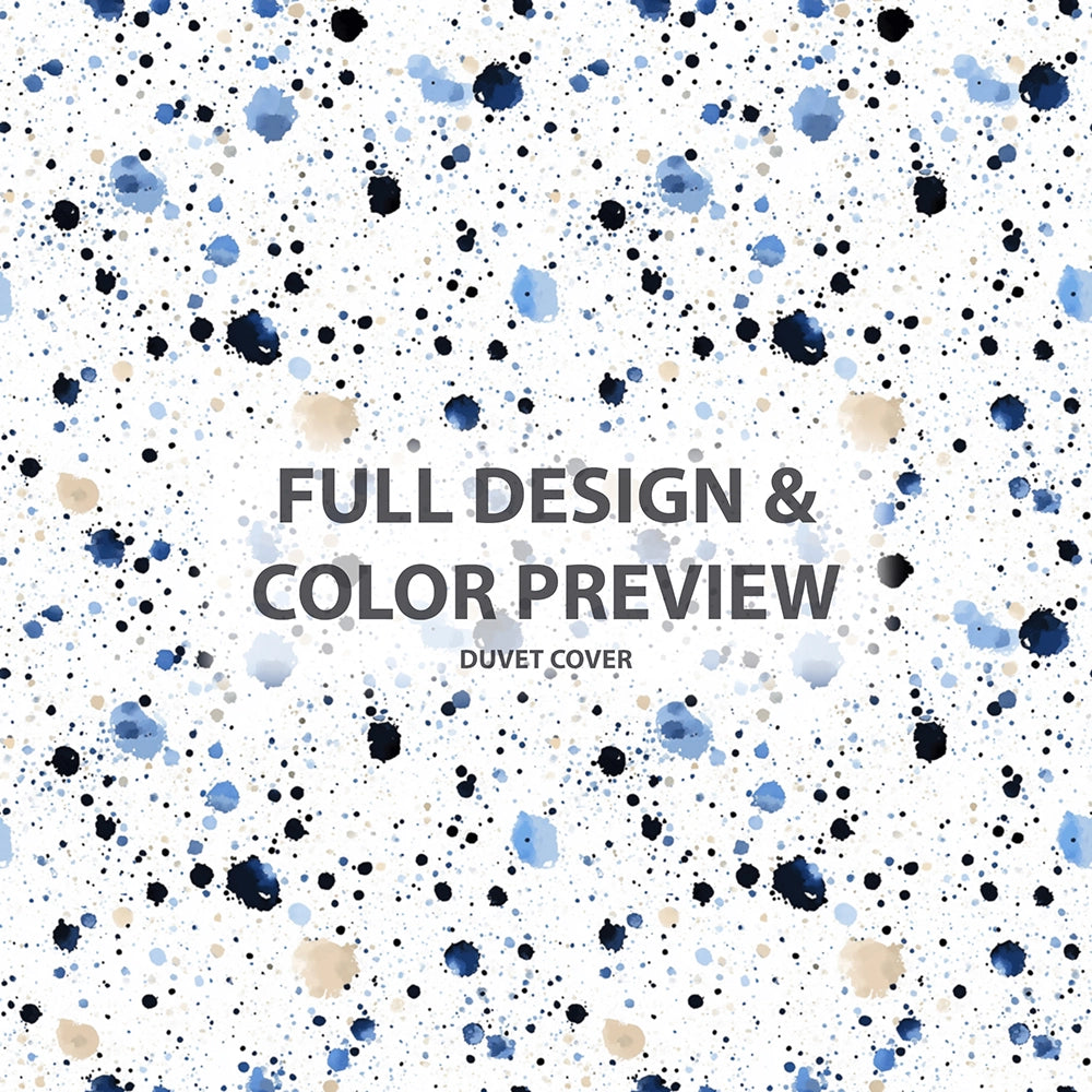 Abstract 5 Pcs Bedding Set - Blue And Cream Bubble Duvet Cover And Pillow Set