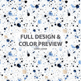 Abstract 5 Pcs Bedding Set - Blue And Cream Bubble Duvet Cover And Pillow Set