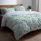 Abstract Duvet Cover Set of 3 - Green Wash Dot Bedding Set