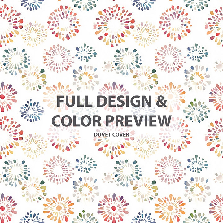 Abstract Duvet Cover Set of 5 - Multicolor Boho Mandala Bedding And Throw Pillow Set