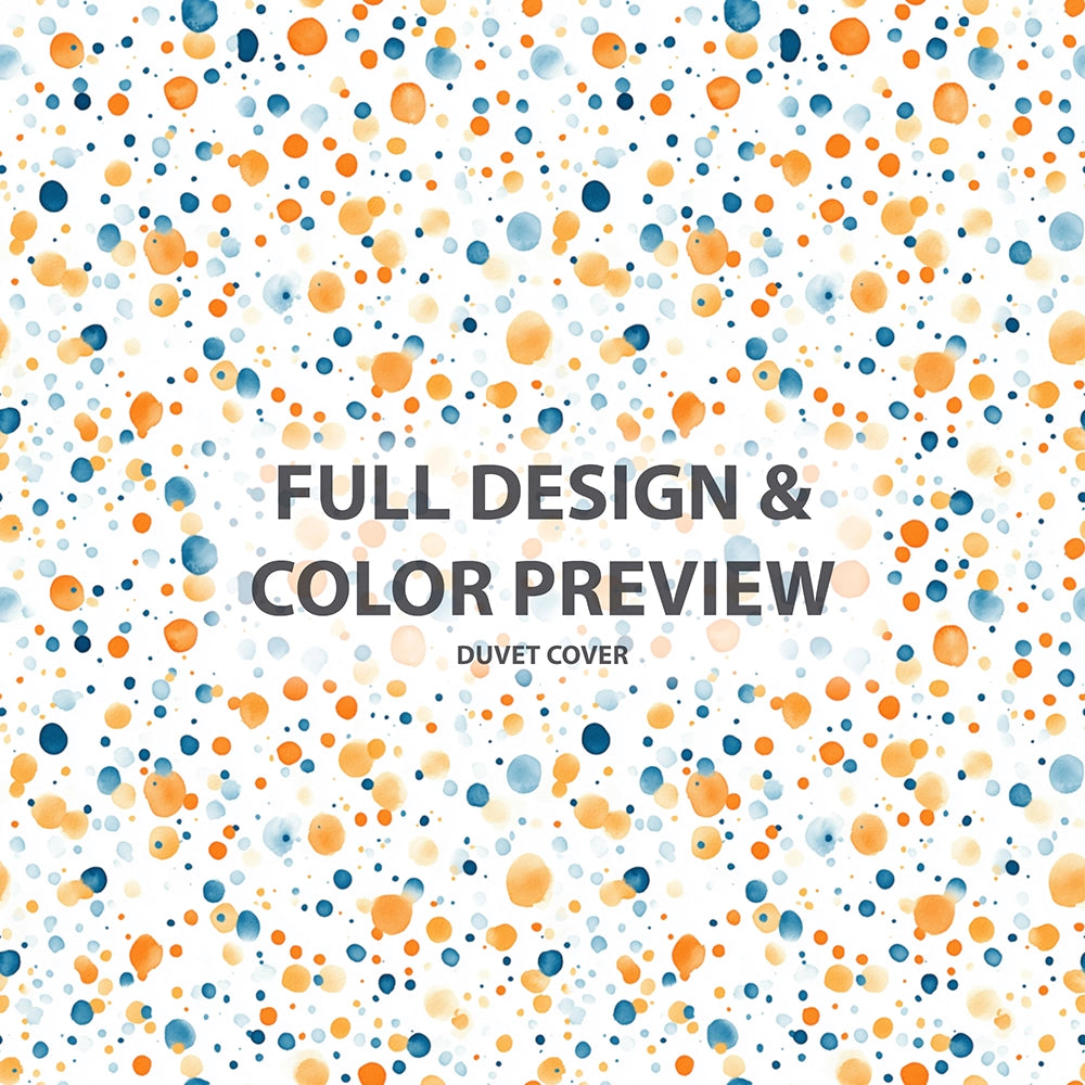 Modern Bedding Set - Orange Dot Ocean Duvet Cover And Cushion Set