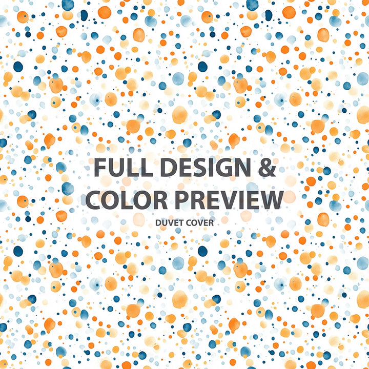 Modern Bedding Set - Orange Dot Ocean Duvet Cover And Cushion Set