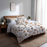 Modern Bedding Set of 5 - Soft Clay Stone Duvet Cover And Throw Cushion Set