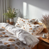 Modern Bedding Set of 5 - Soft Clay Stone Duvet Cover And Throw Cushion Set