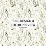 Country / Farmhouse Bedding Set of 5 - Meadow Soft Botanical Duvet Cover And Throw Pillow Set