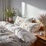 Country / Farmhouse 3 Pcs Bedding Set - Soft Prairie Cottage Duvet Cover with Shams