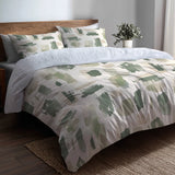 Abstract Duvet Cover Set of 3 - Cream Sage Bedding Set