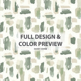 Abstract Duvet Cover Set of 3 - Cream Sage Bedding Set