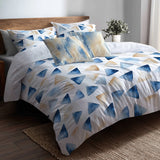 Abstract Bedding Set 5 Pcs - Soft Delta Duvet Cover And Throw Pillow Set