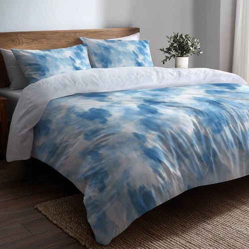 Modern Bedding Set 3 Pcs - Blue Grain Duvet Cover Set