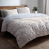 Modern Bedding Set of 5 - Micro Dashes Colorful Duvet Cover And Throw Cushion Set