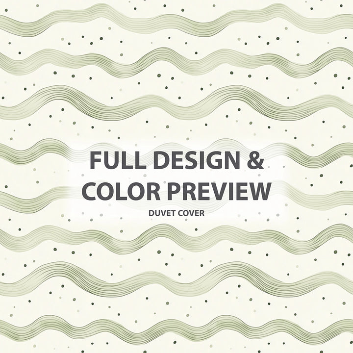 Dots Bedding Set - Wave Dot Olive Cream Duvet Cover Set