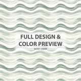 Abstract 5 Pcs Bedding Set - Wavy Line Sage Beige Duvet Cover And Pillow Set