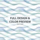 Abstract Duvet Cover Set of 5 - Wavy Line Bluesage Bedding And Throw Pillow Set