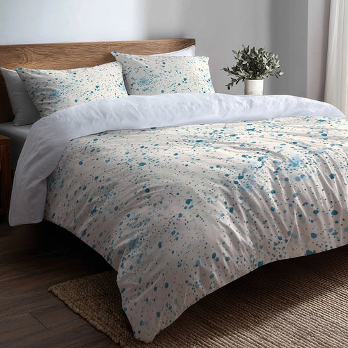 Coastal Bedding Set 3 Pcs - Dash Flow Skyivory Duvet Cover Set