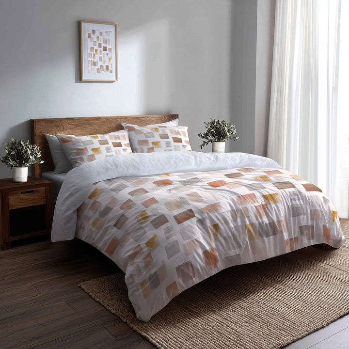 Modern Bedding Set of 3 - Minimal Blocks Duvet Cover Set