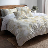 Modern Bedding Set of 5 - Cream Geometry Duvet Cover And Throw Pillow Set
