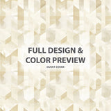 Modern Bedding Set of 5 - Cream Geometry Duvet Cover And Throw Pillow Set