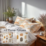 Arc Bedding Set 5 Pcs - Earth Arcs Duvet Cover And Throw Pillow Set