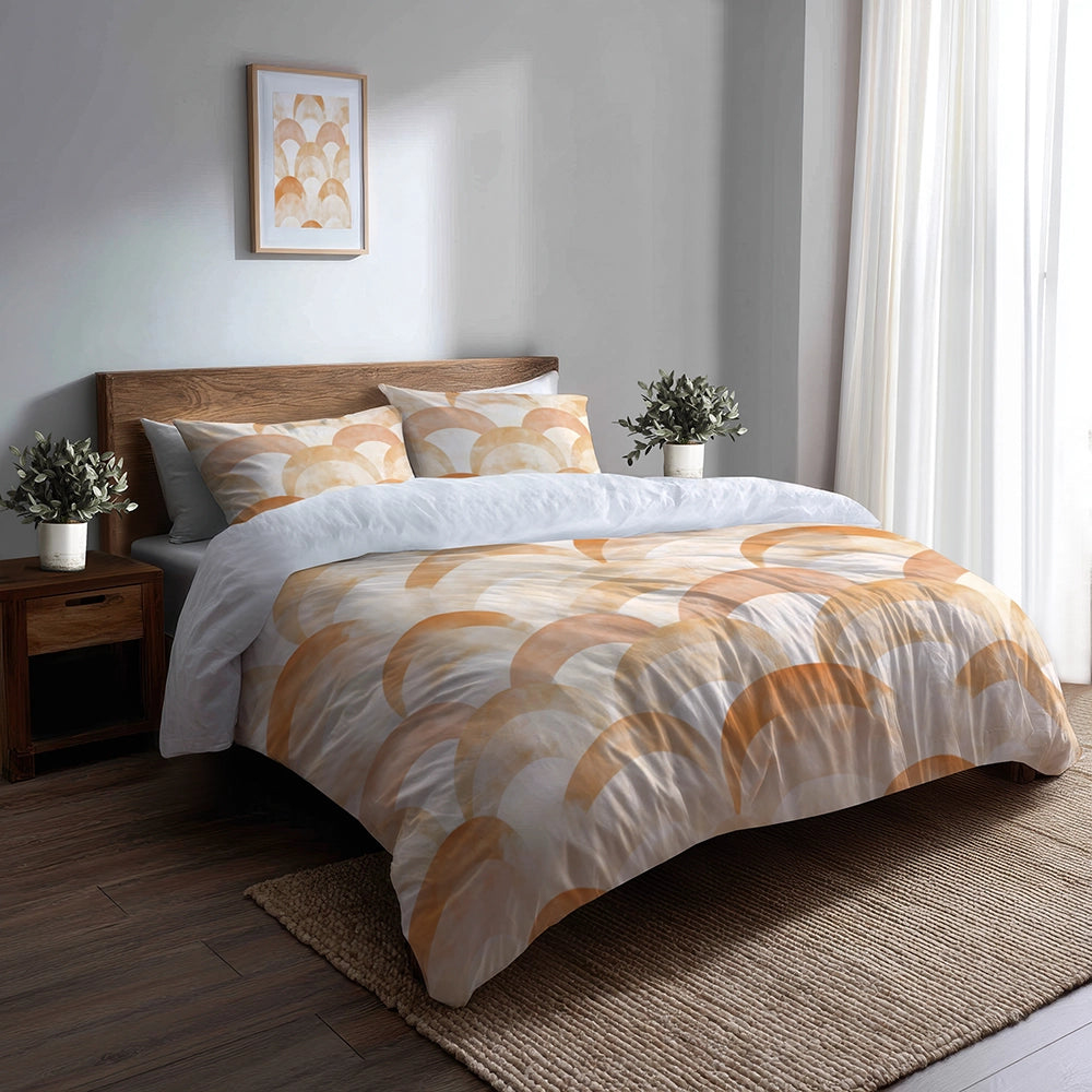 Arc Bedding Set 5 Pcs - Earth Arcs Duvet Cover And Throw Pillow Set