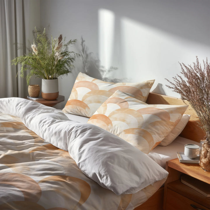 Arc Bedding Set 5 Pcs - Earth Arcs Duvet Cover And Throw Pillow Set