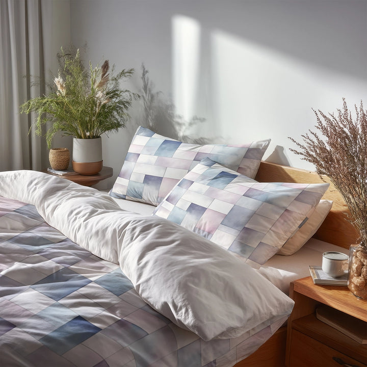 Modern Bedding Set of 3 - Soft Modular Duvet Cover with Shams