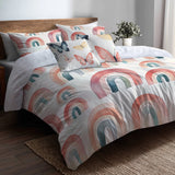 Modern Bedding Set of 5 - Baby Arches Duvet Cover And Throw Pillow Set