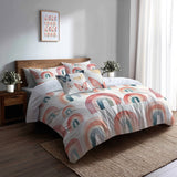 Modern Bedding Set of 5 - Baby Arches Duvet Cover And Throw Pillow Set