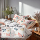 Modern Bedding Set of 5 - Baby Arches Duvet Cover And Throw Pillow Set