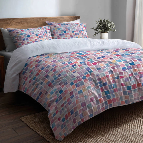 Modern Bedding Set of 3 - Tiny Tiles Duvet Cover Set