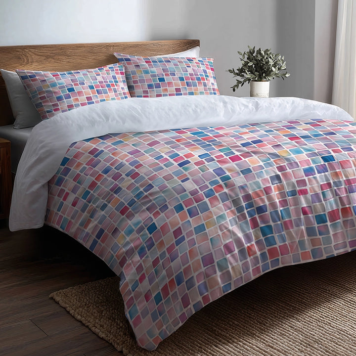 Modern Bedding Set of 3 - Tiny Tiles Duvet Cover Set