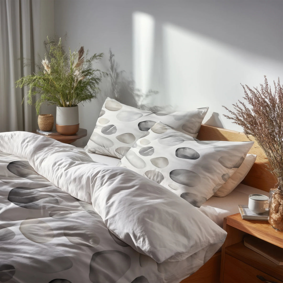 Stone Duvet Cover Set of 5 - Stone Balance Bedding And Throw Pillow Set