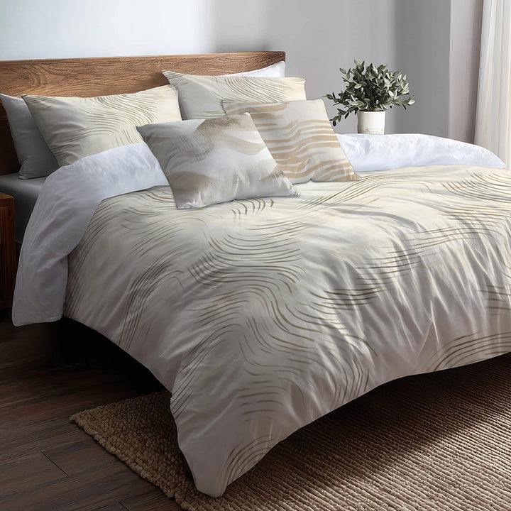 Abstract 5 Pcs Bedding Set - Sand Path Duvet Cover And Pillow Set