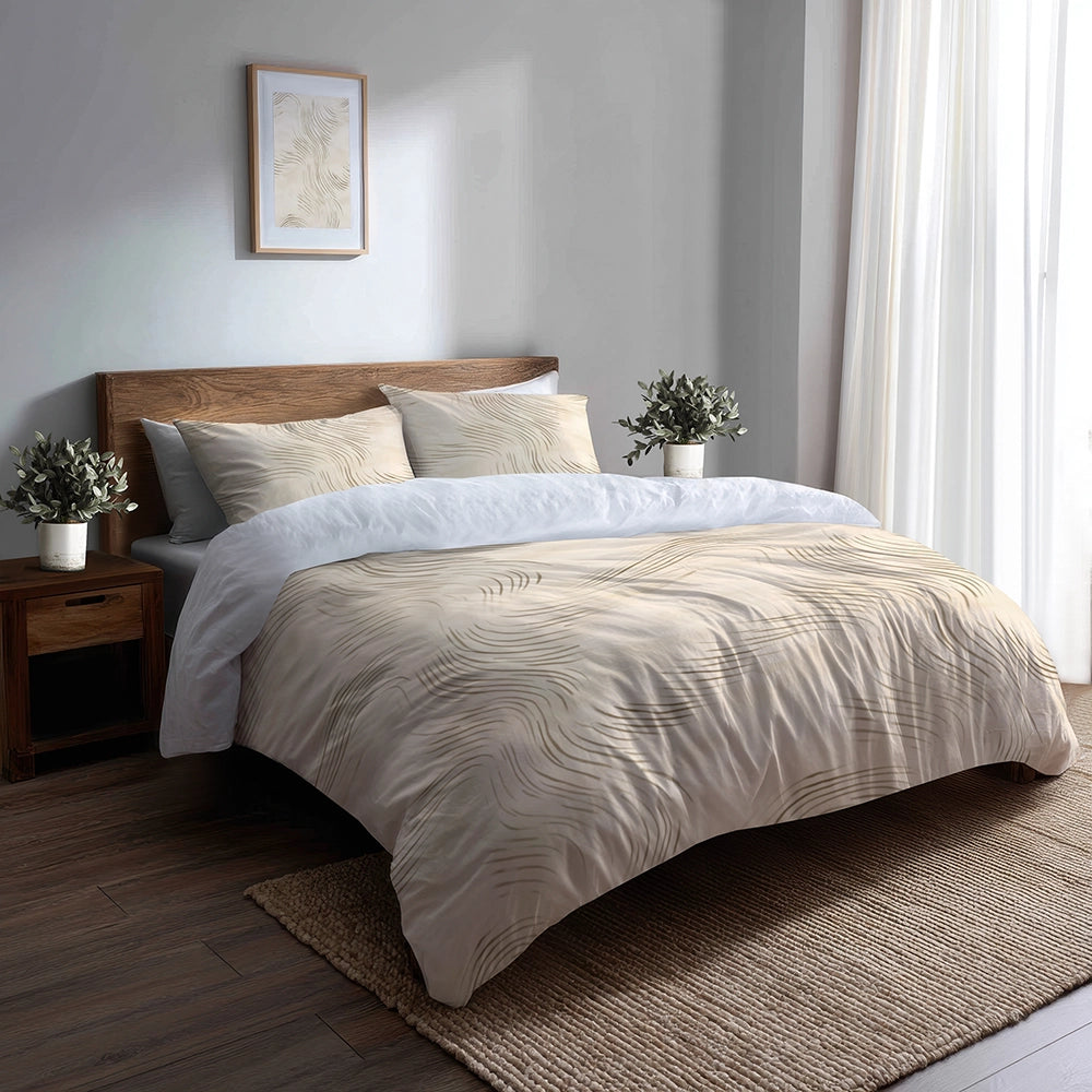 Abstract 5 Pcs Bedding Set - Sand Path Duvet Cover And Pillow Set