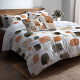 Abstract Bedding Set 5 Pcs - Warm Shibui Duvet Cover And Throw Pillow Set