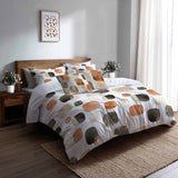 Abstract Bedding Set 5 Pcs - Warm Shibui Duvet Cover And Throw Pillow Set