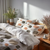 Abstract Bedding Set 5 Pcs - Warm Shibui Duvet Cover And Throw Pillow Set